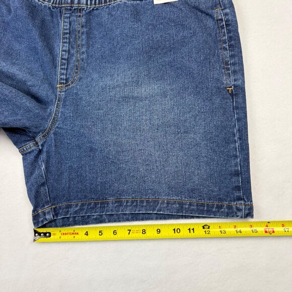 Terra & Sky Womens Elastic Waist Blue Slouchy Denim Shorts Plus 2X (20W-22W) NWT - Picture 10 of 10
